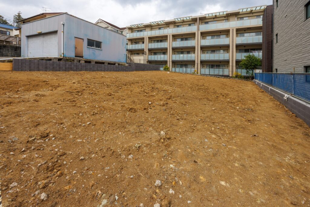 造成工事で整地が完了した宅地区画